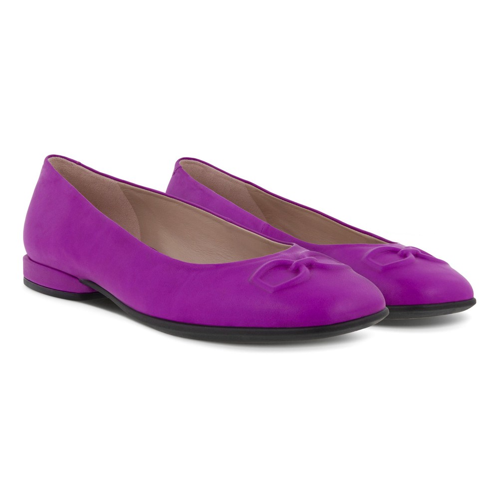 ECCO Womens Ballerinas Purple - Anal Squareds - SFM-274863